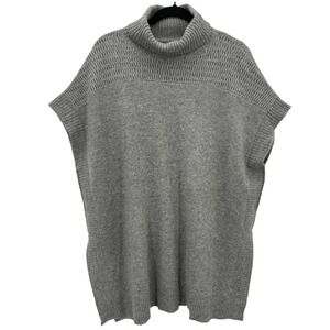 Velvet by Graham & Spencer Heather Gray Quincy Cashmere Sweater Poncho Sz Small